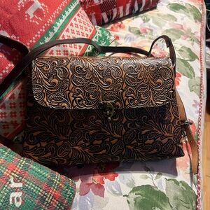 Elegant Brown Patterned Women's Leather Bag